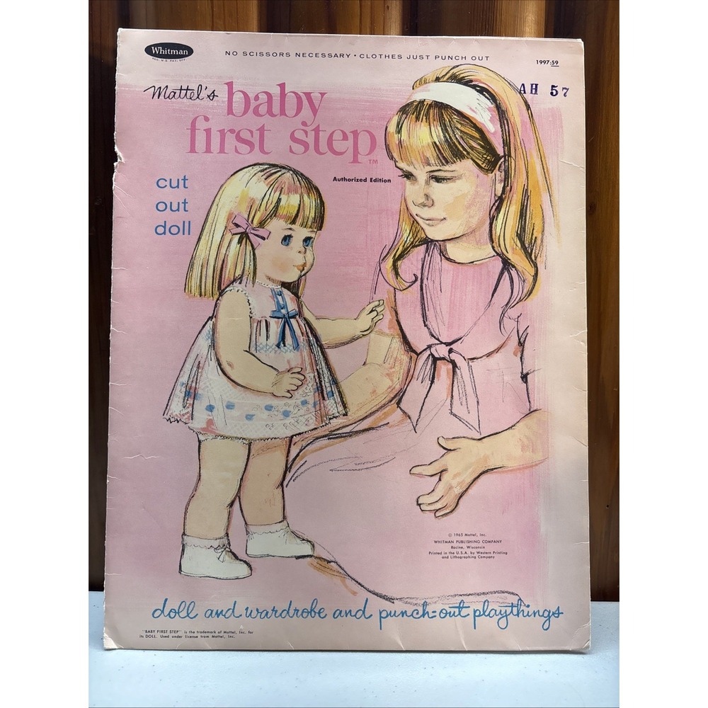 Whitman Mattel's Baby First Step 1965 Paper Doll Booklet Doll And Some Clothes